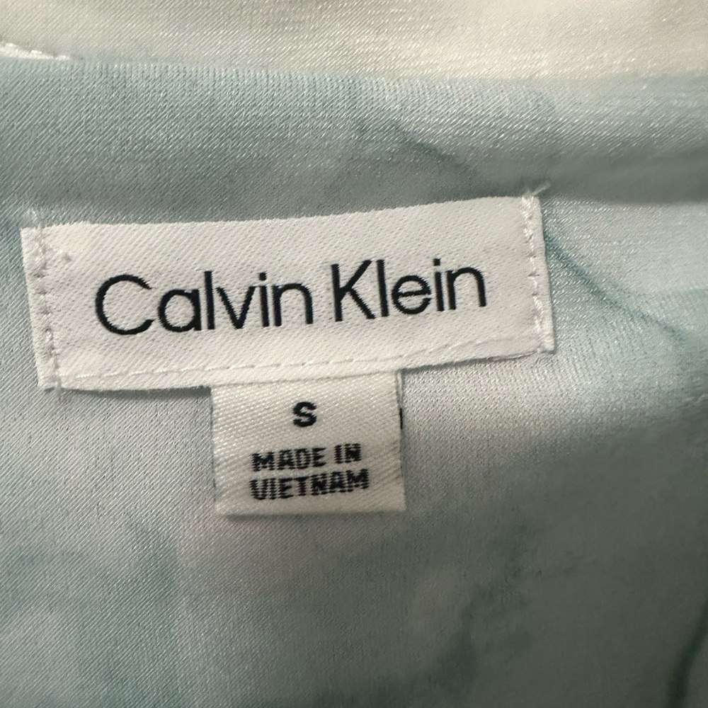 Calvin Klein Watercolor Marble Sleeveless Zip Polo Top Small NWT - Picture 7 of 13